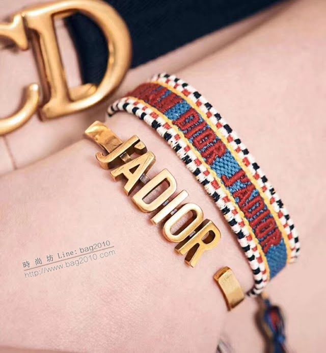Dior飾品 迪奧經典熱銷款刺繡針織手環 迪奧DIOR編織伸縮流蘇手繩  zgd1225